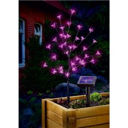 Solární LED kvetoucí keř - růžové květy